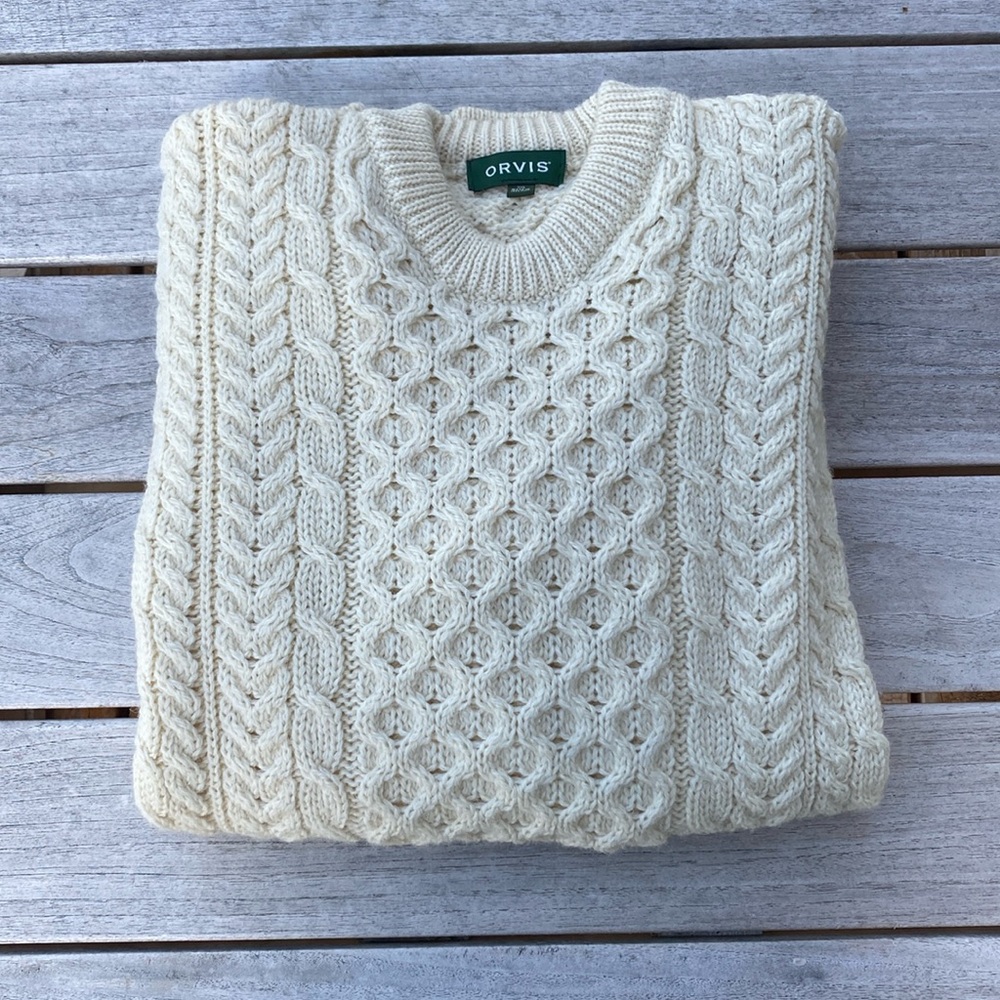 Orvis Men’s Wool Cable Knit Sweater